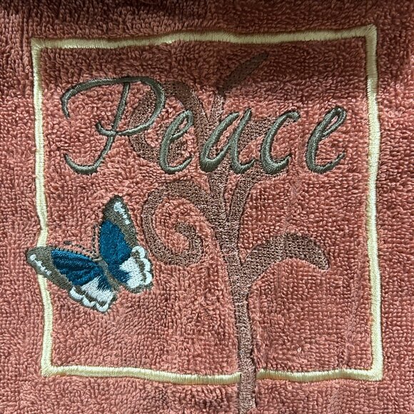 3 Towels Saturday Knight Cotton Love Faith Peace Auburn Butterflies Embroidered - Picture 6 of 14